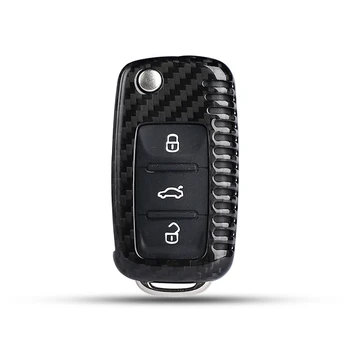 1 Комплект Чехла Для Ключей Автомобиля Из Углеродного Волокна, Пригодный Для Volkswagen Sagitar Tiguan Bora Lavida Passat Polo, Защитный чехол Для ключей