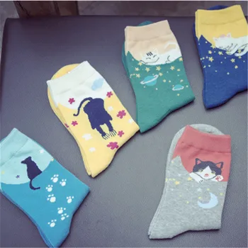 1 Пара женских носков цвета сахарной ваты, милый кот, счастливый дизайн Тоторо, мягкие уютные короткие носки для девочек Wild Оптом