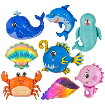 1 шт. фольгированные шарики в морской тематике, рыба, большая акула/кит/краб/осьминог, мир океана, декор для детского дня рождения, принадлежности для детского душа