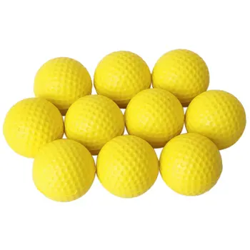 10 шт. Желтый мягкий эластичный мяч для гольфа из полиуретана для тренировок в помещении