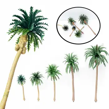 10шт Мини-искусственных кокосовых пальм Модель DIY Аксессуар для ландшафтного макета