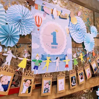 12-месячный баннер с днем рождения в честь первого дня рождения ребенка используется для организации очередей или украшения спальни