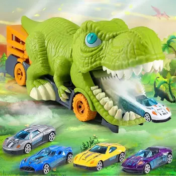 2023 Новая игрушка-динозавр, игра в автомобиль для мальчика, тележка для перевозки автомобилей, подарок Монтессори, детский гоночный трек для детского автомобиля