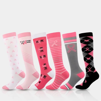 2023 Новые компрессионные носки Унисекс для бега, мужские Нейлоновые Спортивные баскетбольные дышащие носки с принтом, комфортные носки до середины икры для женщин
