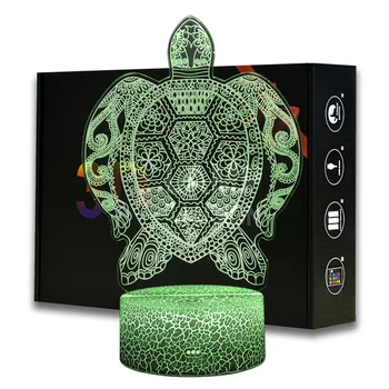 3D иллюзионный ночник в виде черепахи, АБС-основа с акриловой подсветкой, Сменные цвета Borad, Прикроватная лампа для детской спальни, Рождественские подарки