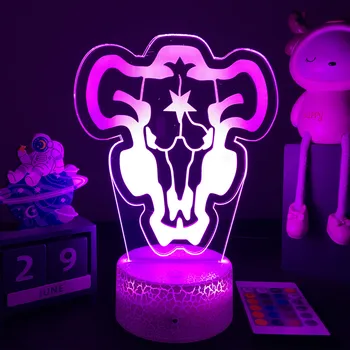 3D светодиодная лампа Аниме Черный Клевер Ночник Модель Black Bull Ночник для детей Декор детской спальни Прикроватная настольная лампа