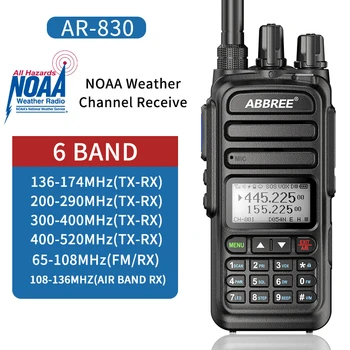 ABBREE AR-830 Air Band Полнодиапазонная Беспроводная Рация Высокой мощности Высокой частоты копирования NOAA Weather Channel Прием Радиолюбителей Двухстороннее Радио