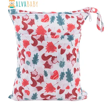Alvababy Моющийся тканевый подгузник многоразового использования, сумка для влажных сухих подгузников, водонепроницаемая дорожная сумка для переноски 30 см x 36 см