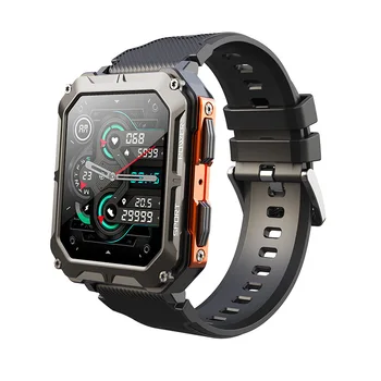 C20PRO 1,83 Дюйма BT Call Смарт-Часы Мужские IP68 Водонепроницаемый Спортивный Фитнес-Трекер Пульсометр Артериальное Давление Smartwatch