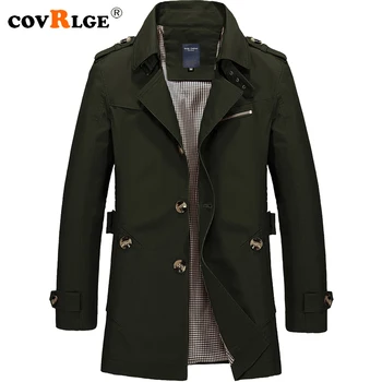Covrlge Новая мужская модная куртка в английском стиле, весенний Брендовый Мужской жакет свободного покроя, однотонный тренч, мужской пиджак