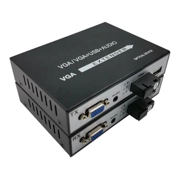 HD 20 КМ vga волоконно-оптический удлинитель медиаконвертер Оптический терминал 1080P SC FC волокно в vga с USB KVM
