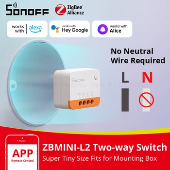 SONOFF ZBMINI-L2 Zigbee Smart Switch MINI Body DIY 2-Полосное управление Не Требуется Нейтральный Провод Работает с Alexa Google Home Alice