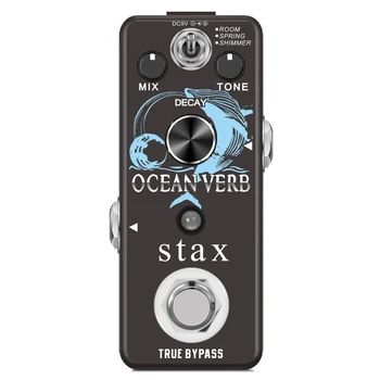 Stax LEF-3800 Цифровая Педаль Эффектов Ocean Verb Reverb Room/Пружинящие/Мерцающие Модели для Баса-Электрогитары