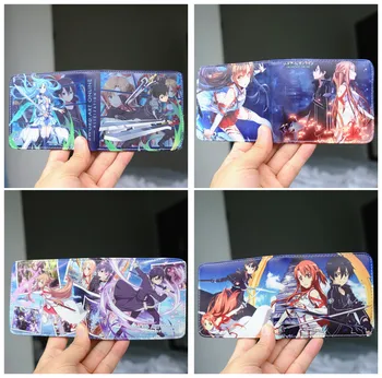 Sword Art Online Кошелек Kirito Ayano Keiko Yuuki Asuna, складной кошелек на молнии, карман для монет, держатель для карт, подарок для девочек и мальчиков