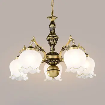TLL Люстра Лампа в гостиной Европейский Ретро Креативный Американский Старинный Стеклянный светильник Художественно-декоративный светильник