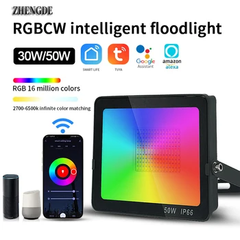 Tuya Smart WIFI + Bluetooth RGBCW Новое приложение Проекционный светильник Красочная атмосфера внутреннего двора Светодиодный прожектор