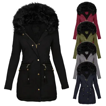 Winter Women Slim Long Jacket Casual Thick Warm Mid-long Hooded Parkas Jackets Female Pockets Snow Coats Куртка Зимняя Женская