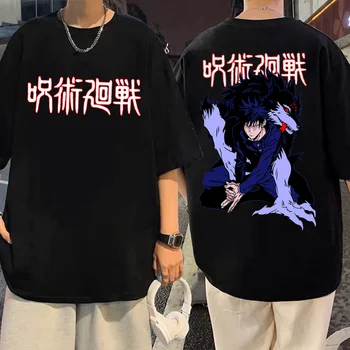 Аниме дзюдзюцу Кайсен Мегуми Фушигуро, мужские футболки с принтом Харадзюку, Крутая манга, подарочная футболка с короткими рукавами, пуловеры, топы