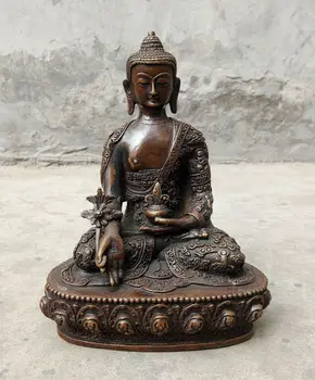 Буддизм старинная бронзовая статуя ручной работы бхагаван Бхайшаджья Будда Гуаньинь Шакьямун