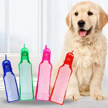 бутылка для воды для домашних животных 250 мл / 500 мл Пластиковая Портативная бутылка для воды Для домашних животных, миска для подачи питьевой воды для путешествий на открытом воздухе, Складные миски для собак