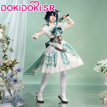 В НАЛИЧИИ Игра для косплея Venti Genshin Impact, платье для косплея DokiDoki-SR Doujin Lolita, женское платье для косплея Venti Idol