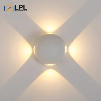 Внутренний и наружный Водонепроницаемый настенный светильник LED Для спальни Наружные Круглые алюминиевые осветительные лампы Декоративная лампа в современной атмосфере