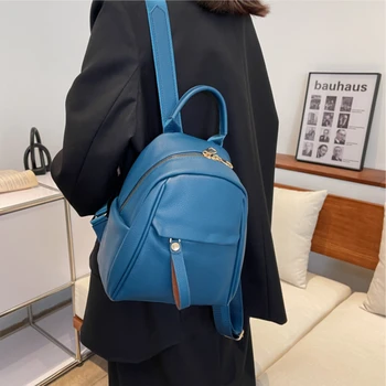 Высококачественный водонепроницаемый однотонный кожаный женский рюкзак для путешествий в стиле колледжа, школьные сумки для девочек-подростков и мальчиков, Новинка