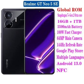 Глобальная Встроенная память Realme GT Neo 5 SE 5G Мобильный телефон Snapdragon 7 + Gen 2 Восьмиядерный 6,74 