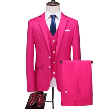 Деловой повседневный костюм, мужская профессиональная официальная одежда без глажки, приталенный костюм, мужское пальто большого размера в натуральную величину
