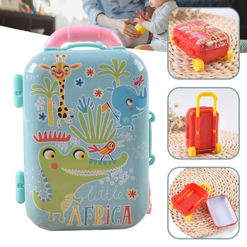 Детский мини-мультяшный чемодан, коробка для хранения, портативный износостойкий кошелек для монет для женщин и девочек