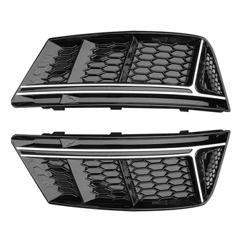 Для-Audi A4 B9 Стандартный бампер 2016-2019 Передний бампер Крышка противотуманной фары Отделка противотуманных фар Решетки из ячеистой сетки
