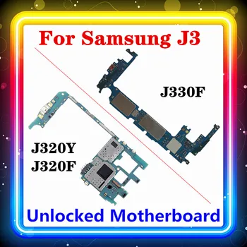 для Samsung Galaxy J3 J320Y J320F J330F Установлена материнская плата Android OS с полным чипом, заменен оригинал с одной / двумя SIM-картами