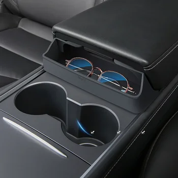 Для Tesla Модель 3 Модель Y Центральный подлокотник Скрытый ящик для хранения Центральная консоль Коробка для очков Автомобильный органайзер Аксессуары для интерьера