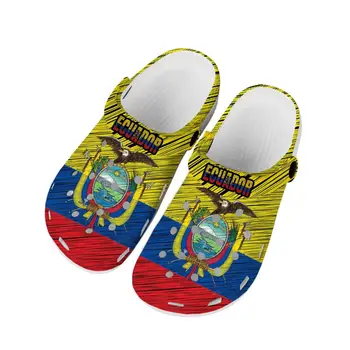 Домашние сабо с флагом Эквадора, водонепроницаемая обувь на заказ, мужская Женская Подростковая Эквадорская обувь, садовые сабо, дышащие пляжные тапочки с отверстиями