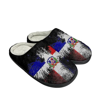 Доминиканская Республика Модные хлопчатобумажные тапочки на заказ Мужские Женские сандалии Плюшевая Повседневная обувь для согревания
