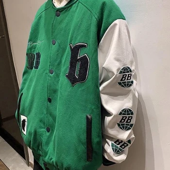 Женская куртка с вышитыми буквами BiggOrange, бейсбольная форма молодежного колледжа, пара кардиганов, высококачественная бейсбольная форма, топ