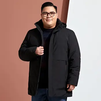 Зимняя мужская теплая куртка 2021, повседневные парки с капюшоном и толстой хлопковой подкладкой, новые мужские ветрозащитные пальто 7XL F491