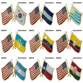 Значок с флагом дружбы США Брошь с национальным флагом Булавка на лацкане Международные коллекции булавок для путешествий