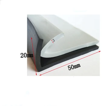 Изготовленный на заказ Резиновый угол Corner Protecor Edge Encloser Shield Прокладка для предотвращения столкновений L Образная полоса 50x20 мм Черный Серый