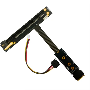 Кабель-адаптер видеокарты M.2 к PCIe x16 для M2 NVME GEN4 к процессору PCI-e 4.0 X4 es для твердотельных накопителей x4 с Кабелем питания SATA
