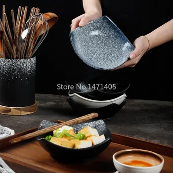 Креативные Японские тарелки неправильной формы, Керамическая Рисовая тарелка, коммерческая Ресторанная посуда, Десертная тарелка, Салатница, тарелка для закусок