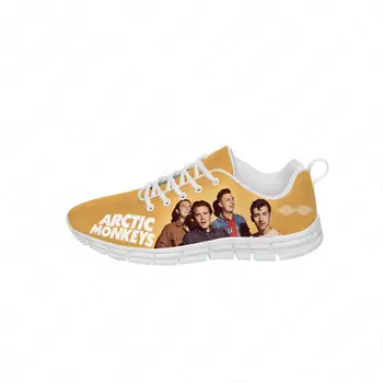 Кроссовки Arctic Monkeys, Мужская Женская повседневная обувь для подростков, парусиновая обувь для бега, 3D-принт, Дышащая легкая обувь, Белый