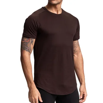 Летние мужские футболки свободного кроя большого размера из быстросохнущего льдистого шелка с короткими рукавами, однотонная футболка с круглым вырезом, универсальная майка