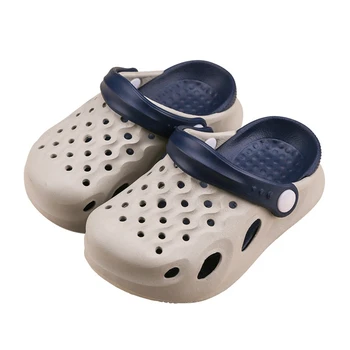 Летние сандалии, детские тапочки с регулируемым ремешком на пятке, уличные сандалии для мальчиков и девочек, противоскользящая болотная обувь для водного пляжного отдыха