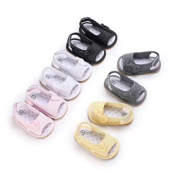 Летняя обувь для новорожденных с нескользящей резиновой подошвой, пляжные сандалии для девочек, Дышащая и модная обувь для ходьбы первого шага ребенка