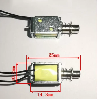 Мини-Электромагнитный Клапан с Электромагнитом Постоянного Тока 3V-5V, Электромагнитный Электромагнит Сквозного Типа, Двухтактный, с ходом 3 мм, Электромагнитный Дверной Замок
