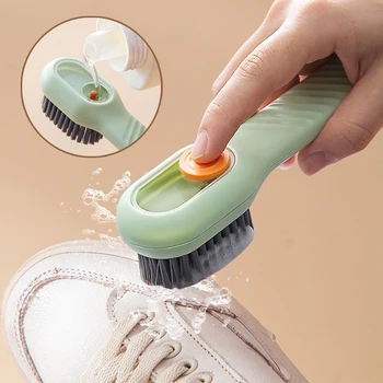 Многофункциональная щетка для чистки обуви с мягкой щетиной, Бытовая щетка для удаления пятен, Автоматический инструмент для мытья обуви с жидкостью