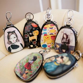 Модная дизайнерская сумка для ключей для женщин, маленькие кожаные кошельки для ключей, ключницы, чехол для ключей от автомобиля, новый кожаный чехол для ключей