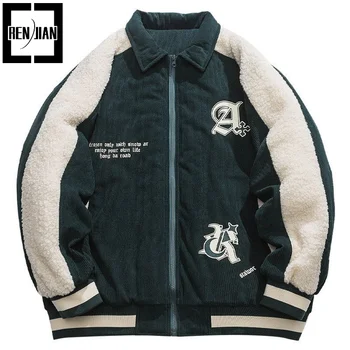 Модная куртка в стиле хип-хоп свободного покроя, винтажное вельветовое пальто оверсайз, толстая теплая верхняя одежда, большой размер 5XL