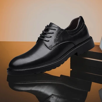 Мужская официальная обувь, деловые модельные туфли из натуральной кожи, высококачественные мужские офисные мужские дышащие оксфорды, обувь для свадебной вечеринки, мужские туфли